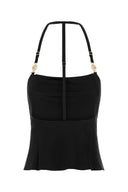 Marine Serre Black Satin Top