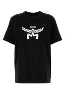 Maglietta in cotone nero MCM