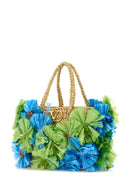 Valentino Garavani Embellished Raffia V Logo Signature Handbag