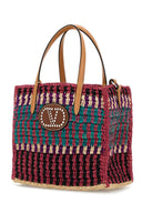 Valentino Garavani Multicolor Crochet V Logo Handbag