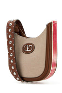 Valentino Garavani Two Tone Canvas V Logo Signature Crossbody Bag