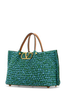 Valentino Garavani Two Tone Raffia Medium Shopping Bag