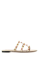 Valentino Garavani White Leather Studs Tøfler