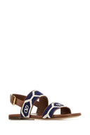 Valentino Garavani Embroidered Fabric V Logo Signautre Sandals