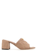 Valentino Garavani Powder Pink Leather Quiltie Mules