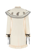 Valentino Garavani Ivory Wool Blend Mini Dress
