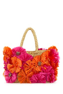 Valentino Garavani Embellished Raffia V Logo Signature Handbag