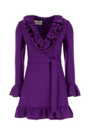 Valentino Garavani Purple Wool Blend 미니 드레스