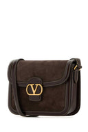 Valentino Garavani Brown Suede And Leather 9 To5 Shoulder Bag