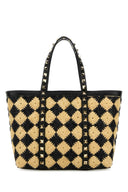 Valentino Garavani Embroidered Raffia Mini Rockstud Handbag