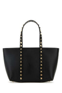 Valentino Garavani Black Leather Medium Rockstud Handbag