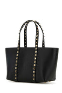 Valentino Garavani Black Leather Medium Rockstud Handbag