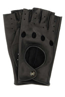 Valentino Garavani Black Leather Fingerless hansker
