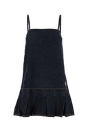 Mini abito di denim blu scuro ganni