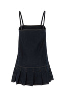 Mini abito di denim blu scuro ganni