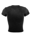 T By Alexander Wang Black Stretch Terry Fabric T Shirt