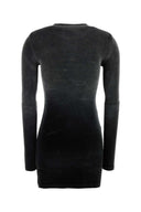 T By Alexander Wang Black Stretch Terry Fabric Mini Dress