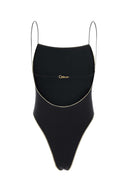 Costume da bagno in nylon elasticizzato nero Oseree