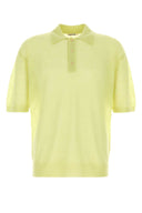 Auralee Acid Green Mohair Blend Polo Shirt