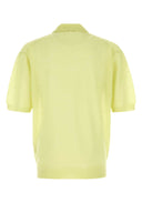 Auralee Acid Green Mohair Blend Polo Shirt