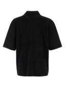 Ami Black Viscose Blend Oversize Polo Shirt