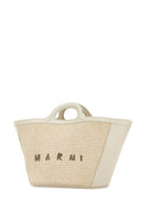 Marni White Cuir et Raffia Small Tropicalia Summer Sac à main d'été