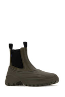 Burberry Dove Grey Leather And Rubber Chelsea Scoot Ankle Boots
