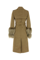 Bawełniany płaszcz Burberry Khaki