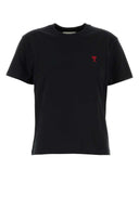 Ami Black Cotton T Shirt