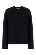 Ami Black Cotton T Shirt