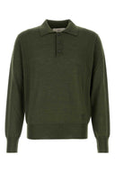 Ami Olive Green Wool Blend Polo Shirt