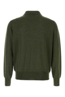 Ami Olive Green Wool Blend Polo Shirt