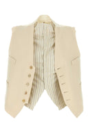 Cremefarbene Wollweste von Maison Margiela