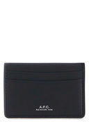 A.P.C. Navy Blue Leather Card Holder