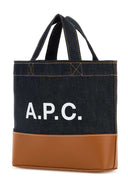 A.P.C. Two Tone Denim And Leather Mini Axel Shopping Bag