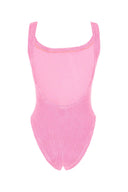 Hunza G Fluo Rosa Stretch Nylon Badedrakt