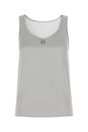 Dolce & Gabbana Gray STRING Satin Tank Top