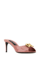 Dolce & Gabbana Pink Leather Keira Mules