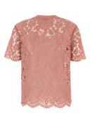 Dolce & Gabbana Pink Lace T Shirt