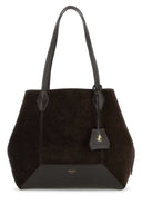 Jimmy Choo Dark Brown Suede Diamond Shopping Bag