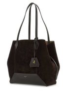 Jimmy Choo Dark Brown Suede Diamond Shopping Bag