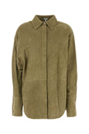 Loewe Sage Green zamszowa koszula