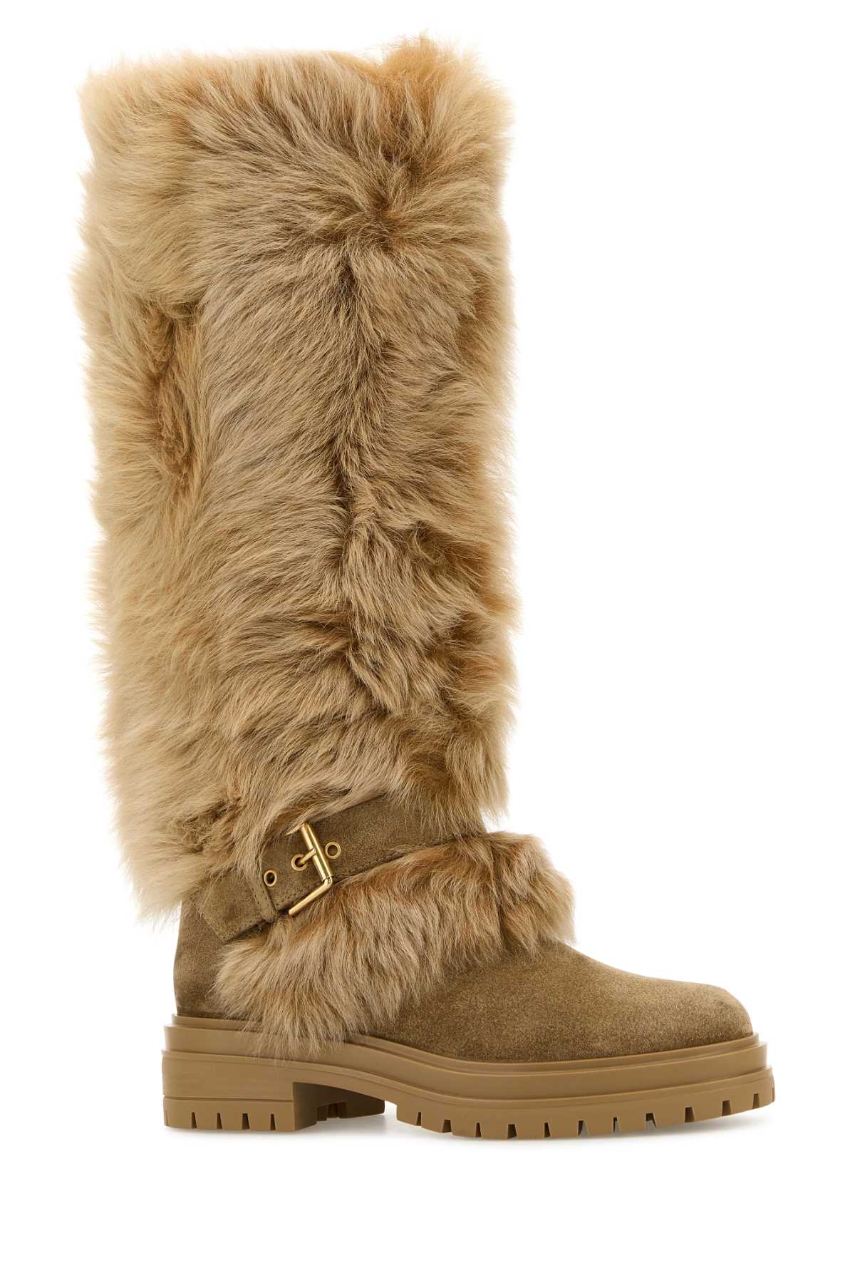 Gianvito Rossi Camel Suede et Fur Maverick Boots – Balardi
