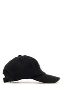 Maison Kitsune Black Nylon Baseball Cap