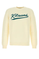 Suéter de mezcla de algodón marfil de Maison Kitsune