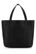 Maison Kitsune Black Leather Shopping Bag