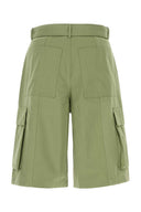 Maison Kitsune Green Cotton Bermuda Shorts