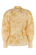 Zimmermann Printed Linen Blend Crush Shirt