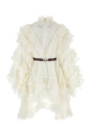 Zimmermann Ivory Organdie Crush Mini Dress