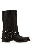 Miu Miu Dark Brown Leather Ankle Boots